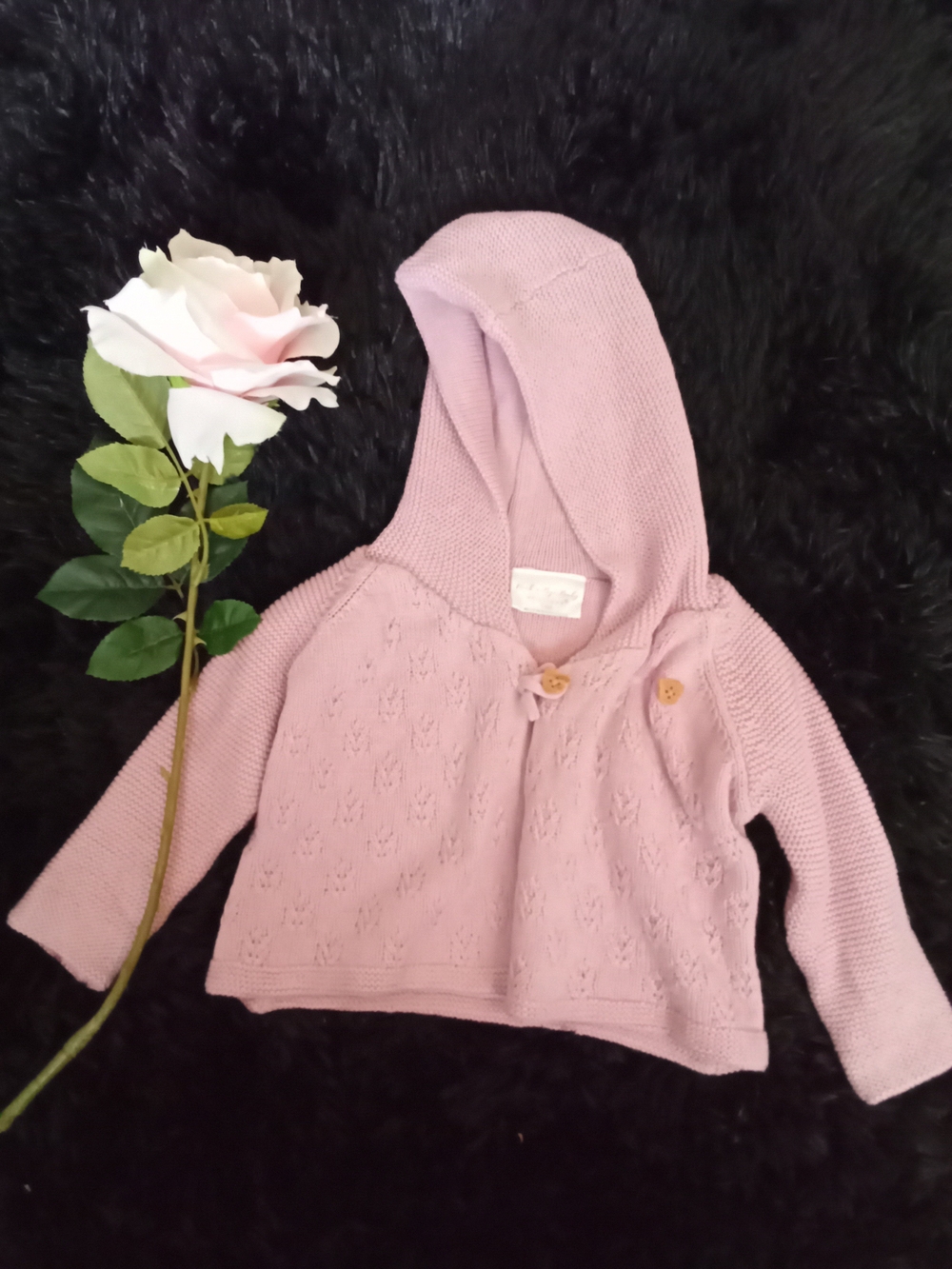 Rock A Bye Baby Hooded Knit Baby Cardigan